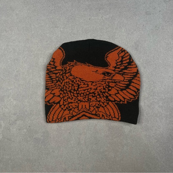 Harley-Davidson Other - Harley-Davidson Black and Orange Eagle Beanie